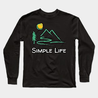 Simple Life - Crayon Landscape Long Sleeve T-Shirt